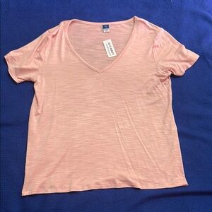 Women's Pink V-Neck Top